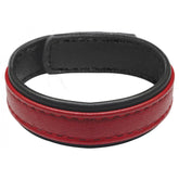 Cock Gear Velcro Leather Cock Ring - Red